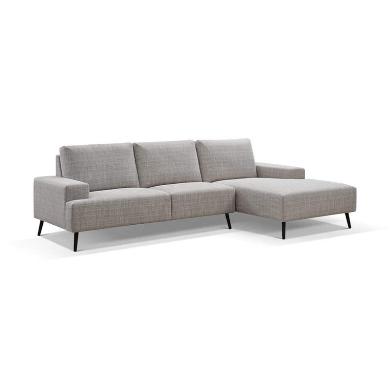 Modern Nordic L Shape Sofa  in Fabric Cover and Metal Leg