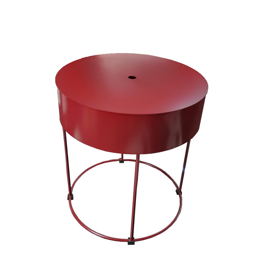 Red Metal Side Table Coffee Table for Living Bedroom Hotel use