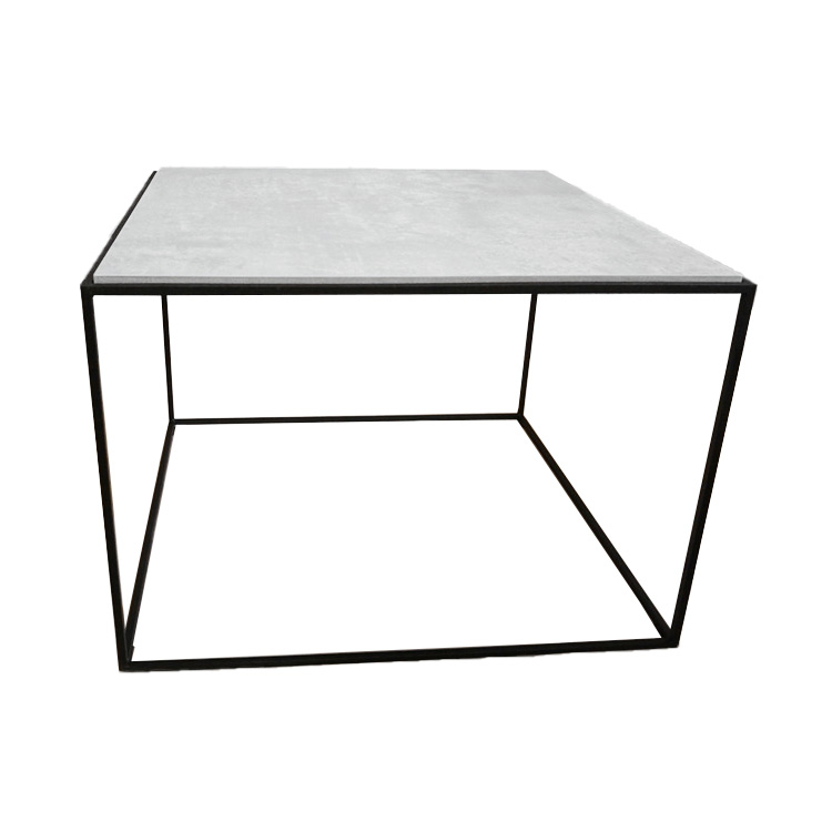 3D Concrete Look Top  in Metal Frame Coffee Table   