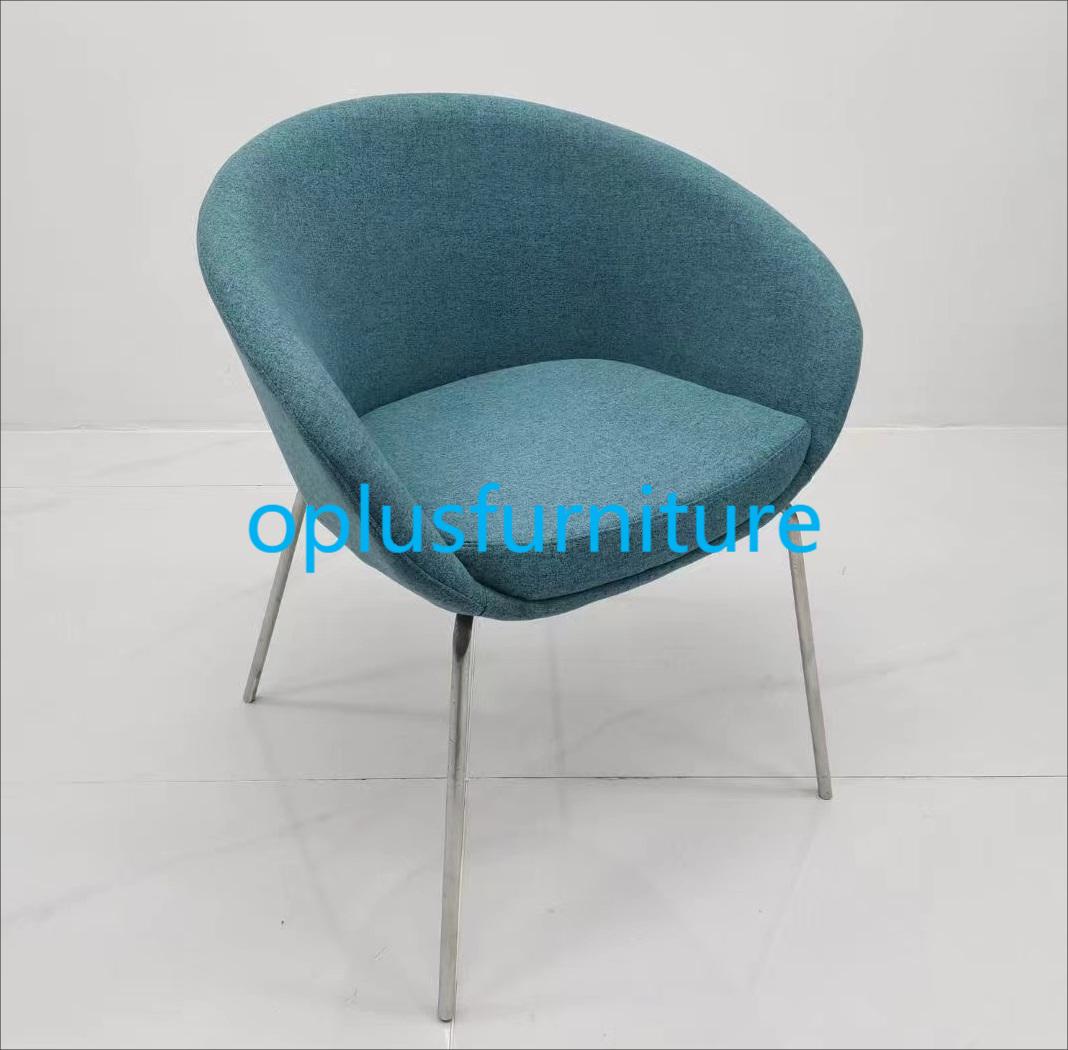 nordic style modern blue chrome leg arm chair