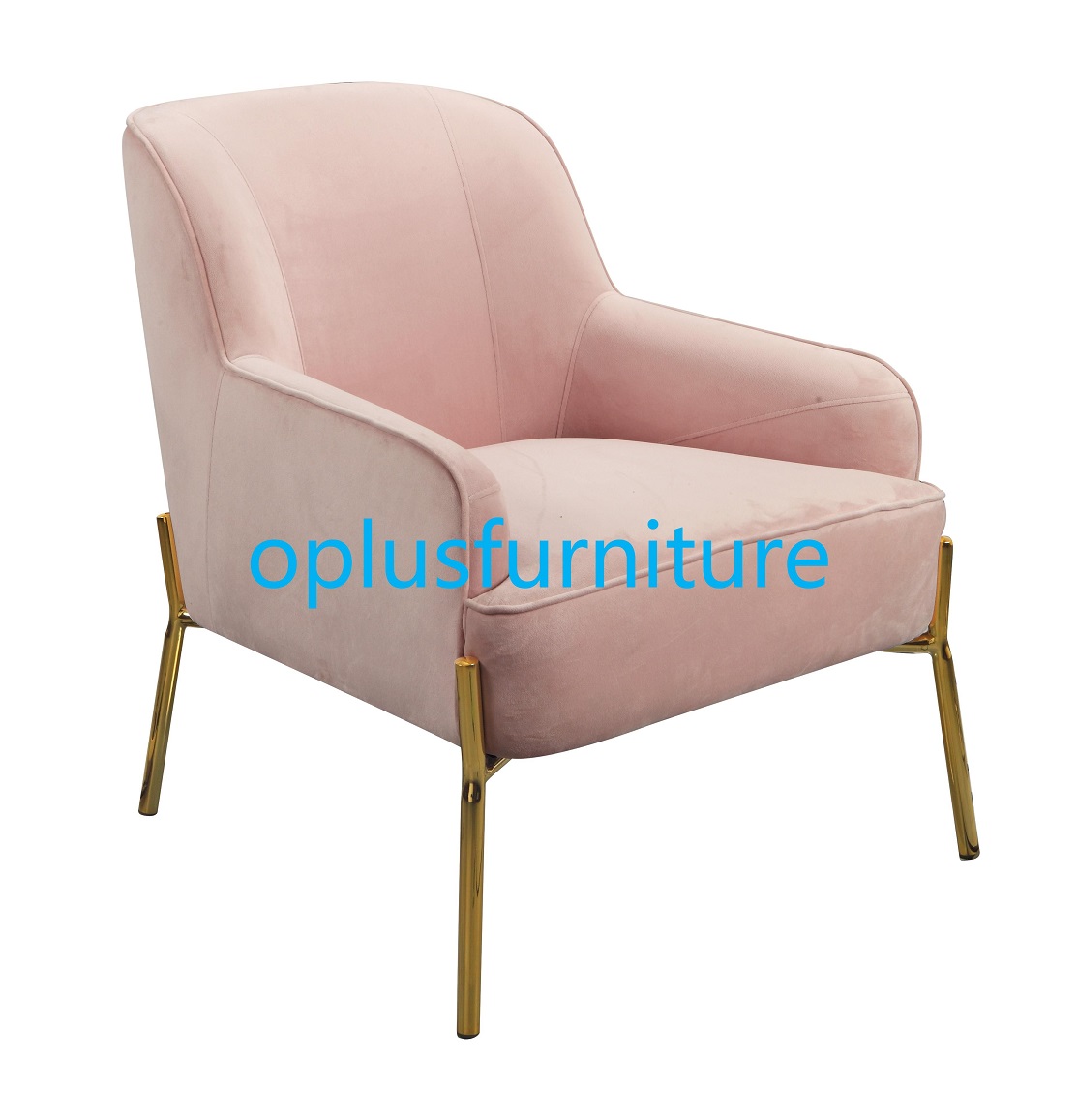 modern wholeslae gold leg upholstery pink leisure lounge arm chair 