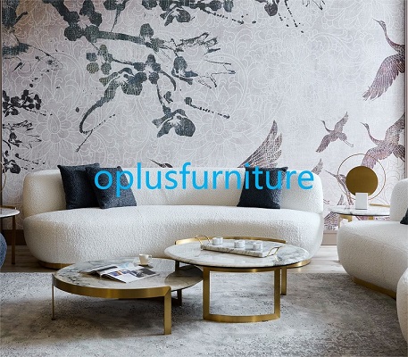 wholesale popular modern luxury look white upholstery boucle sofa