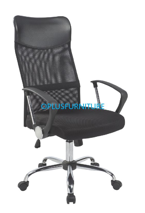 Affordable Chrome Base PU and Mesh Back Arm 360 Degree Swivel Office Chair