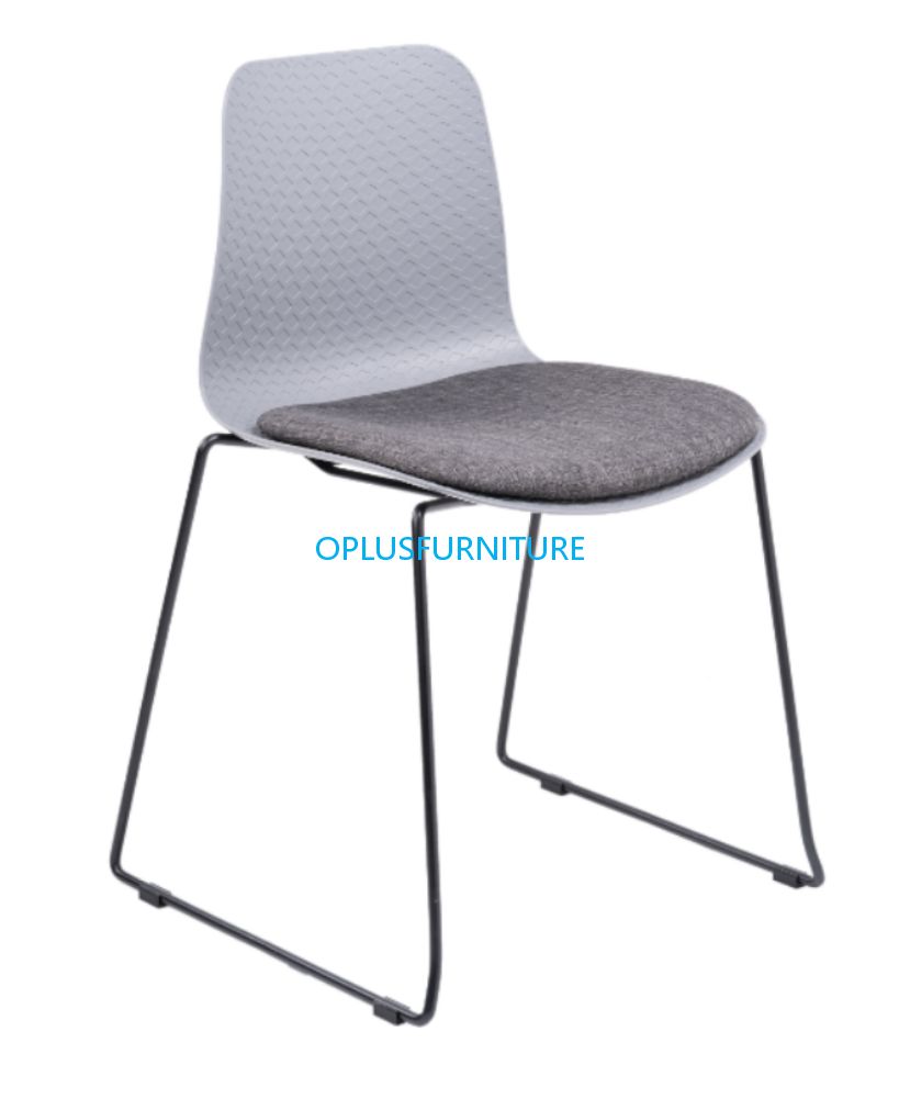 Modern Popular Public Area Solution Hospitality Metal Frame Back with Fabric Pad for Conference Dining Visitor Chair