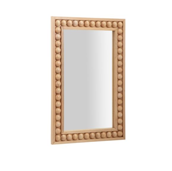 MODERN WOODEN ROUND BALL DECORATIVE RECTANGLE MIRROR