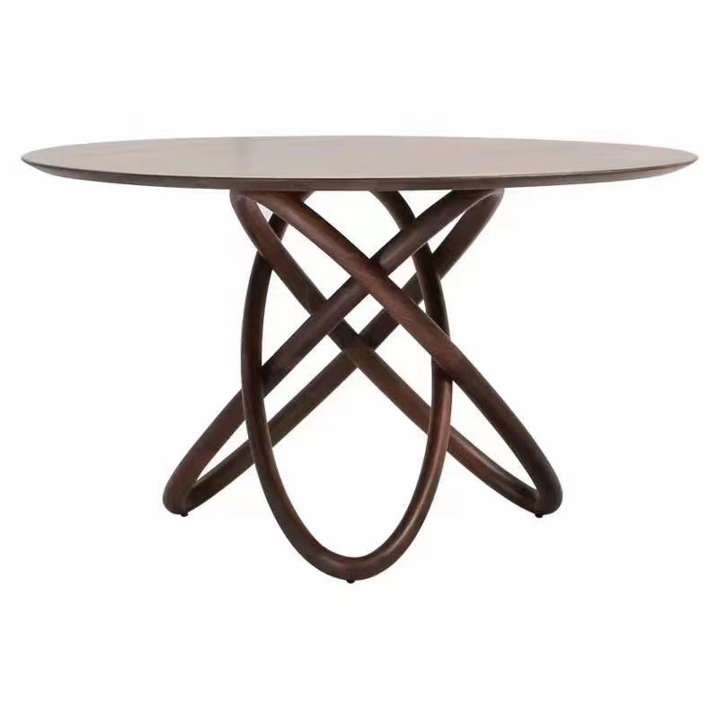 MODERN LUXURY ITALIAN STYLE WOOD ROUND TABLE