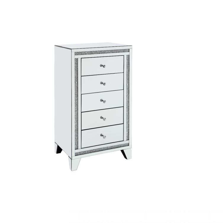 WHOLESALE MODERN STORAGE CABINET MIRRORED BEDROOM 5 DRAWERS TALLBOY