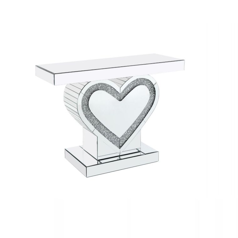 WHOLESALE MODERN LIVINING ROOM FURNITURE MIRRORED HEART SHAPE CONSOLE TABLE
